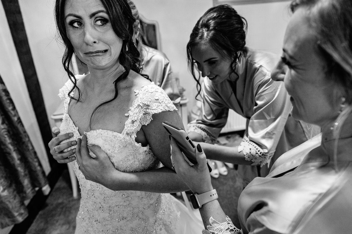 bridal prep wedding dress wedding photo journalistic documentary reportage photographer photo surrey