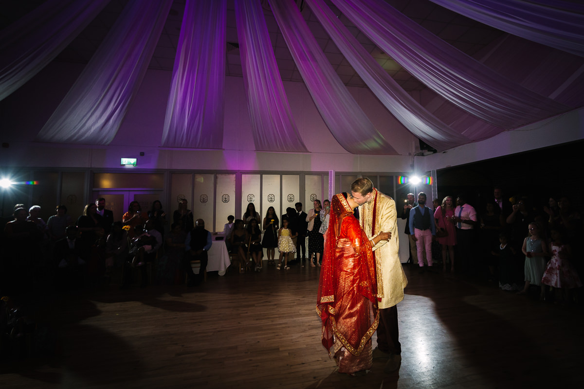 indian fusion wedding first dance speeches at denbies vineyard wedding photography by documentary wedding_photographer surrey for natural candid colourful authentic unposed relaxed images